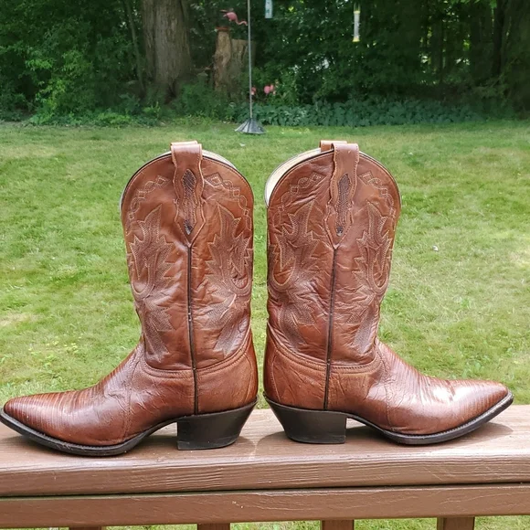 Vintage Dan Post Teju Lizard and Leather Size 7.5 - Picture 3 of 12